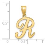 14K Script Letter R Initial Pendant - Image 4