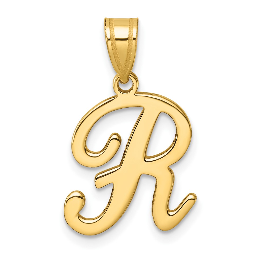 YC1540R.jpg 14K Script Letter R Initial Pendant - Image 1