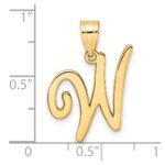14K Script Letter W Initial Pendant - Image 4