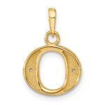 14K with Rhodium Diamond Letter O Initial Pendant - Image 3