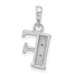 14K White Gold Diamond Letter F Initial Pendant - Image 3
