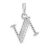 14K White Gold Diamond Letter N Initial Pendant - Image 3