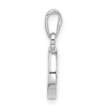 14K White Gold Diamond Letter O Initial Pendant - Image 2