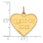 14k Polished Class of 2025 Heart Charm - Image 4