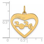 14K Polished CLASS OF 2026 Cut-Out Heart Charm - Image 4