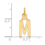 14K  Slanted Block Letter M Initial Charm - Image 4