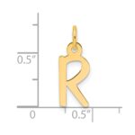 14K  Slanted Block Letter R Initial Charm - Image 4