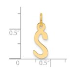 14K  Slanted Block Letter S Initial Charm - Image 4