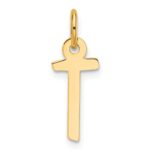 14K  Slanted Block Letter T Initial Charm