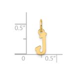 14K Small Script Letter J Initial Charm - Image 4