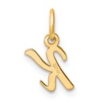 14K Small Script Letter K Initial Charm - Image 3