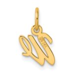 14K Small Script Letter W Initial Charm - Image 3
