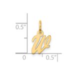 14K Small Script Letter W Initial Charm - Image 4