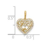 14k Polished CZ Heart in Heart Pendant - Image 4