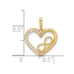 14k Polished CZ Infinity Heart Pendant - Image 4