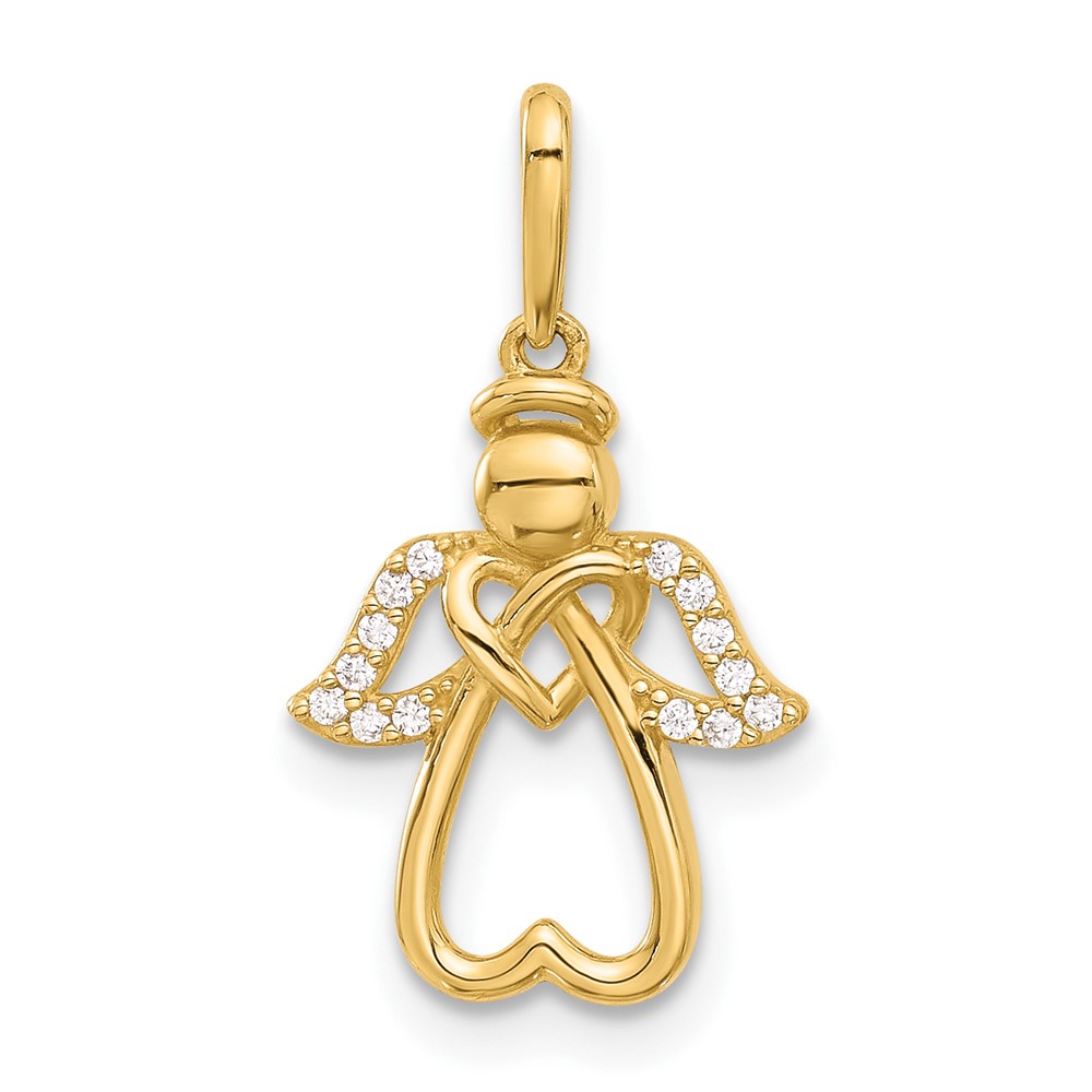 YC1567.jpg 14k Polished CZ Angel Pendant - Image 1