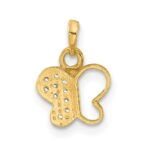 14K Polished CZ Butterfly Pendant - Image 3