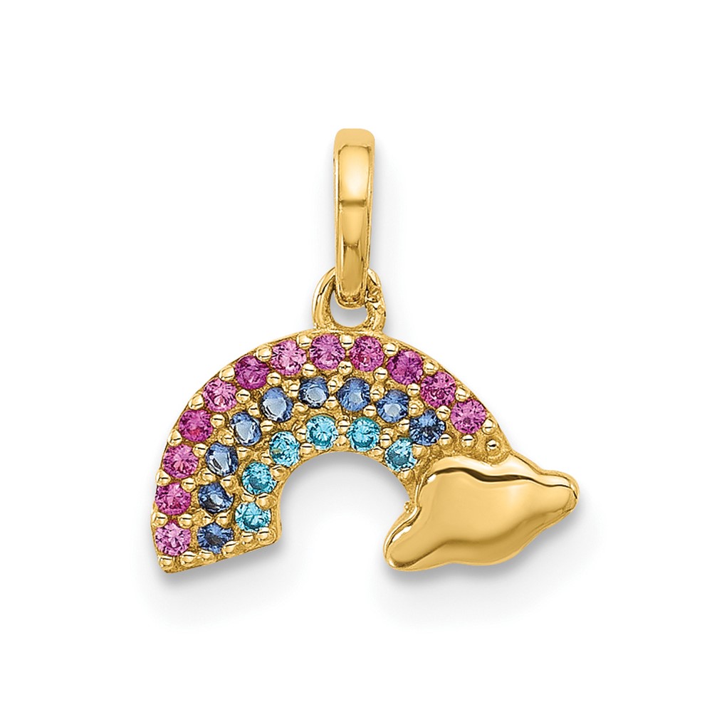 YC1576.jpg 14K Polished Multi-color CZ Rainbow Pendant - Image 1