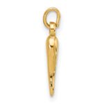 14k Polished Hollow  3-D Italian Horn Pendant - Image 2