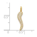 14k Polished CZ Small Italian Horn Pendant - Image 4