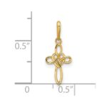 14k Polished Heart Celtic Cross Pendant - Image 4