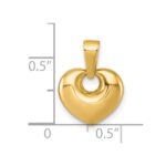14K Polished Puffed Heart Pendant - Image 4