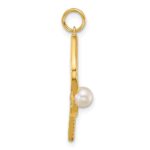 14k Polished Freshwater Cultured Pearl Ball and Pickleball Paddle Pendant - Image 2