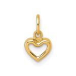14K Polished Open Heart Pendant