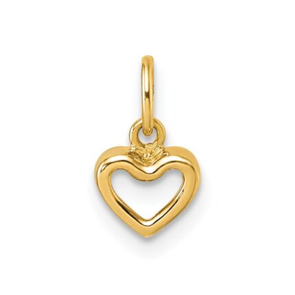 14K Polished Open Heart Pendant