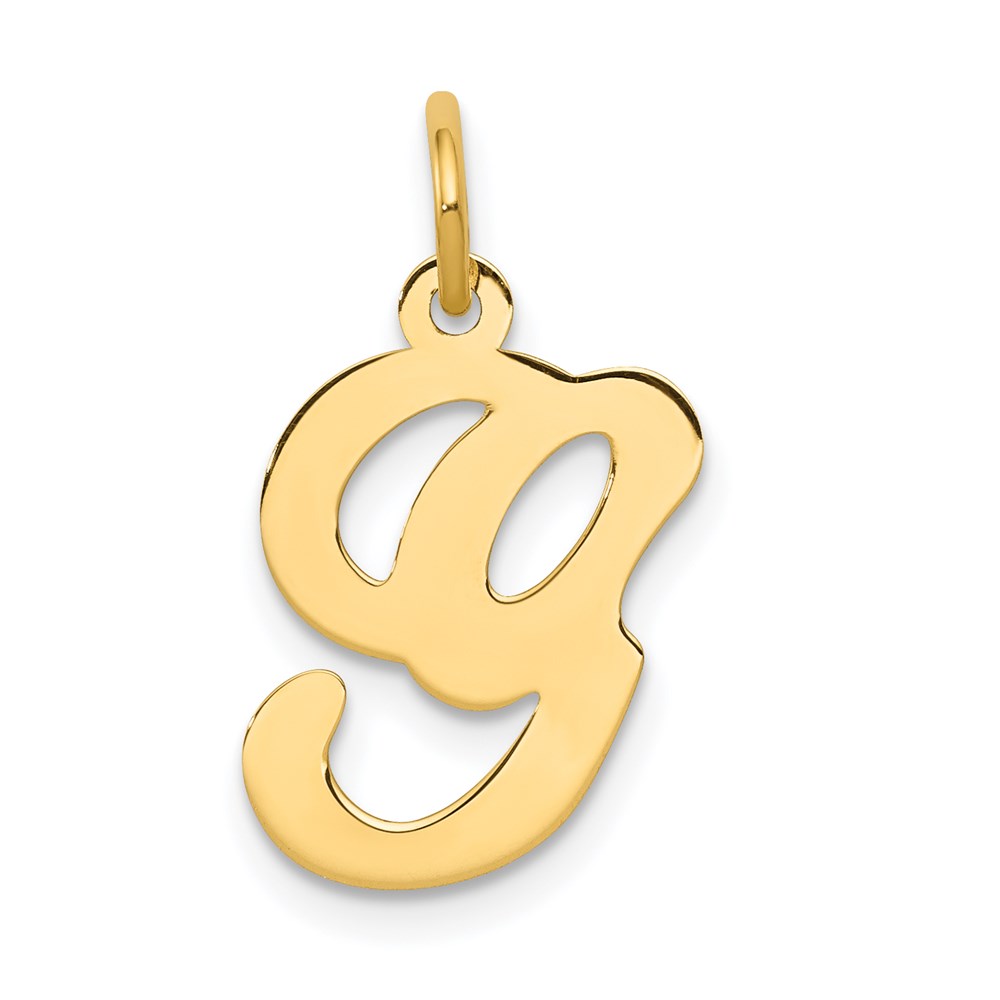 YC248G.jpg 14KY Script Letter G Initial Charm - Image 1
