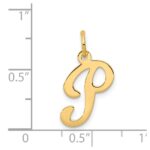 14KY Script Letter P Initial Charm - Image 4