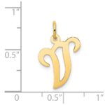 14KY Script Letter V Initial Charm - Image 4
