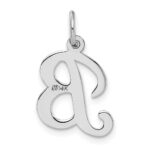 14KW White Gold Script Letter B Initial Charm - Image 4