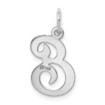 14KW White Gold Script Letter E Initial Charm - Image 4