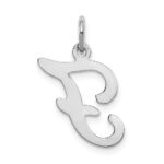 14KW White Gold Script Letter F Initial Charm - Image 4