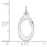14KW White Gold Script Letter O Initial Charm - Image 3