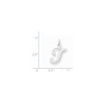 14KW White Gold Script Letter T Initial Charm - Image 3