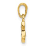 14KY with Rhodium Diamond Letter C Initial Pendant - Image 2