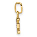 14KY with Rhodium Diamond Letter E Initial Pendant - Image 2