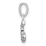 14KW Rhodium-plated Diamond Letter G Initial Pendant - Image 2