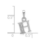 14KW Rhodium-plated Diamond Letter H Initial Pendant - Image 3