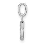 14KW Rhodium-plated Diamond Letter K Initial Pendant - Image 2