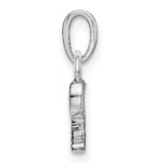 14KW Rhodium-plated Diamond Letter P Initial Pendant - Image 2