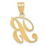 14KY Script Letter B  Initial Pendant with Diamond - Image 3