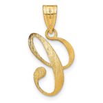 14KY Script Letter C Initial Pendant with Diamond - Image 3