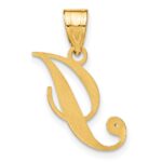 14KY Script Letter I Initial Pendant with Diamond - Image 3
