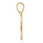 14KY Diamond Script Letter J Initial Pendant - Image 2