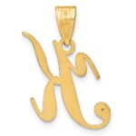 14KY Script Letter K Initial Pendant with Diamond - Image 3