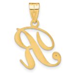 14KY Script Letter R Initial Pendant with Diamond - Image 3