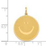 14k Solid Polished Smiley Face Pendant - Image 3